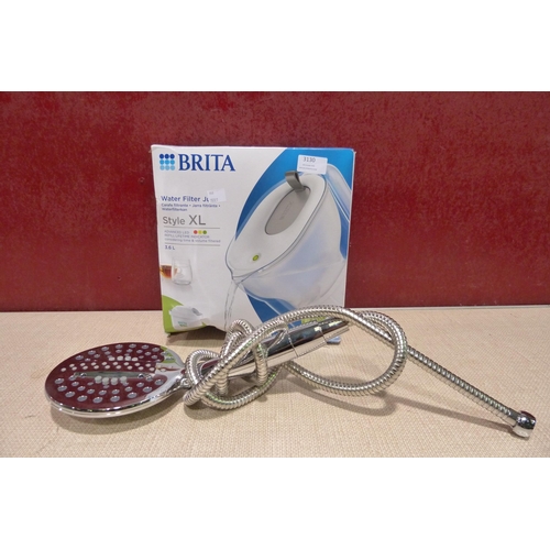 3130 - Waterpik Powerpulse Shower Head and Hose, Brita Maxtra 3.6ltr XL Style Jug (306-277,286) * This lot ... 