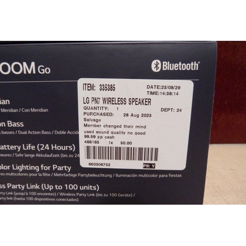 3131 - LG PN7 XboomGo Wireless Speaker, original RRP £99.99 + VAT  (305-111)    * This lot is subject to va... 