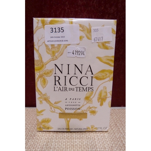 3135 - Nina Ricci L'Air Du Temps A Paris Eau de Toilet 50ml Spray  (305-144)    * This lot is subject to va... 