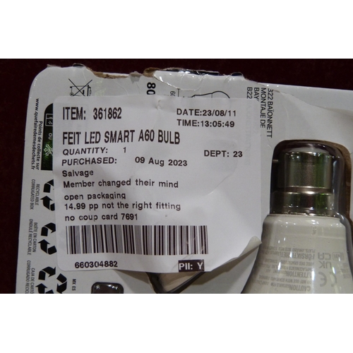 3139 - Pack of Three Feit Led Smart A60 Wi-Fi Bulbs  (305-21)    * This lot is subject to vat