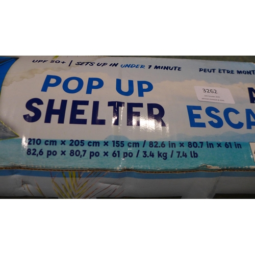 3262 - Pop Up Shelter With Window  (305-151)    * This lot is subject to vat