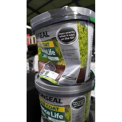 3280 - Three Tubs of Ronseal Charcoal Grey Fence Paint (Approx. 5Ltrs in each) (305-119)    * This lot is s... 