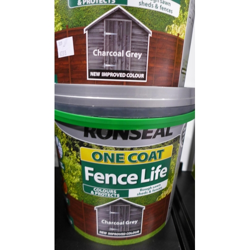 3280 - Three Tubs of Ronseal Charcoal Grey Fence Paint (Approx. 5Ltrs in each) (305-119)    * This lot is s... 