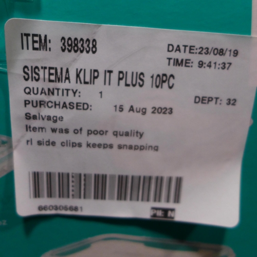 3299 - Sistema Klip It Plus Storage Containers  (305-180)    * This lot is subject to vat