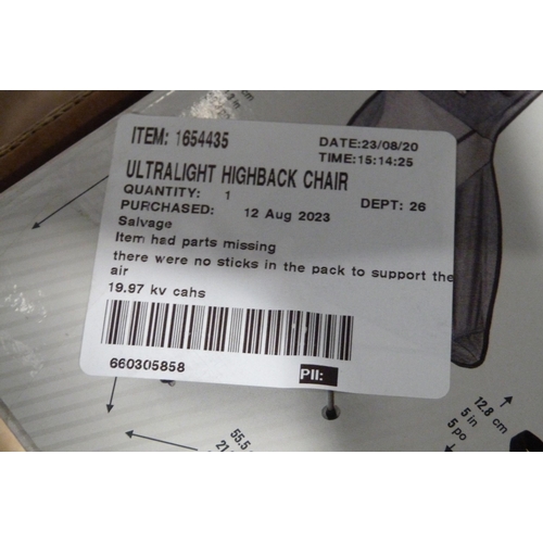 3332 - Ultralight Highback Chair (Material Only/ No Poles) (305-185)    * This lot is subject to vat