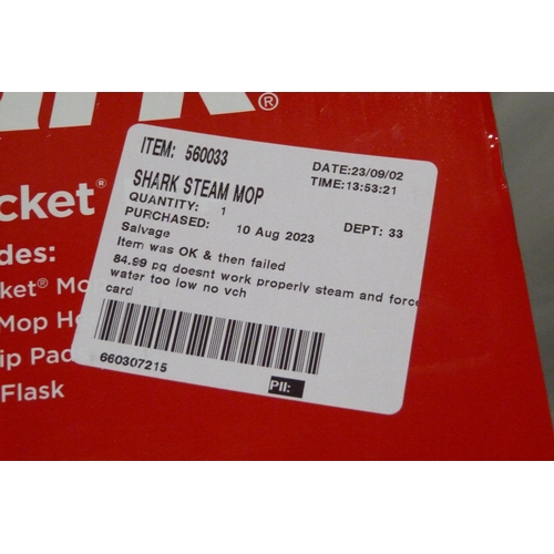 3339 - Shark Steam Mop (model:- S6003UKCO), original RRP £99.99 + VAT  (305-94)    * This lot is subject to... 