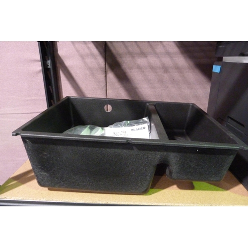 3377 - Samos Composite Undermount Black 1.5 Bowl Sink  (413-86)   * This lot is subject to vat