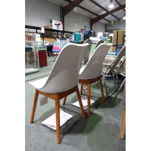 3388 - Pair of Thelma White Pu dining chairs (18)