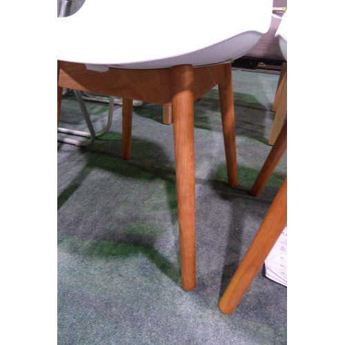 3388 - Pair of Thelma White Pu dining chairs (18)