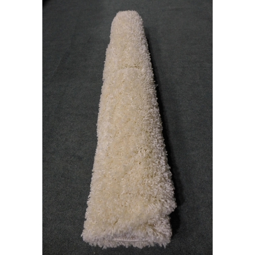 3150 - Cream Shaggy Circular Area Rug 120cm (3A)