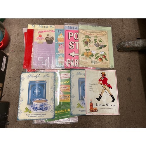 2109 - Approx. 18 assorted tin plate signs