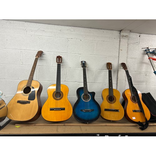 2061 - Five assorted acoustic guitars