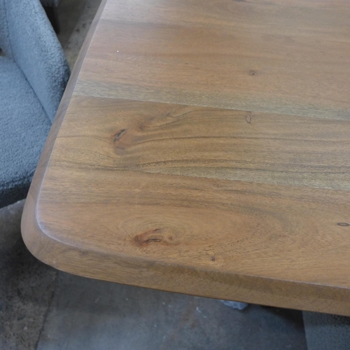 1365 - A Lucio hardwood dining table and six dark grey chairs * This lot is subject to VAT