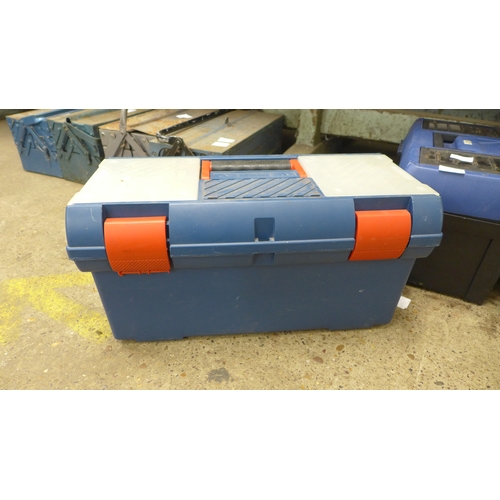 2013 - Four assorted plastic tool boxes (empty)