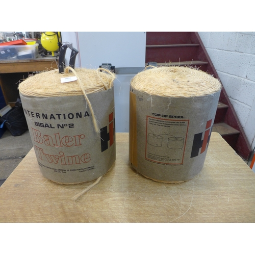 2047 - Two large rolls of International Sisal No. 2 baler twine