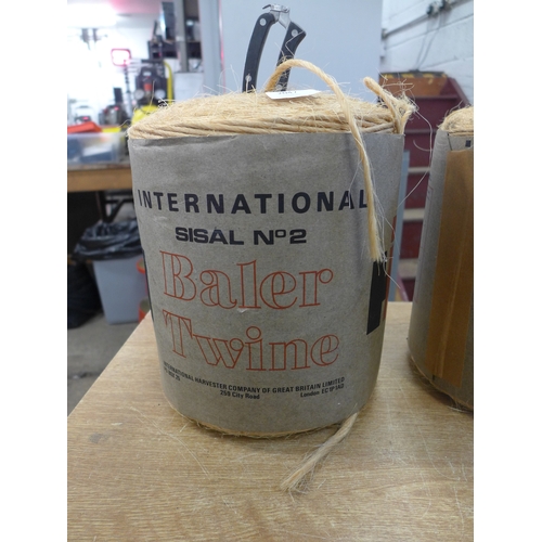 2047 - Two large rolls of International Sisal No. 2 baler twine