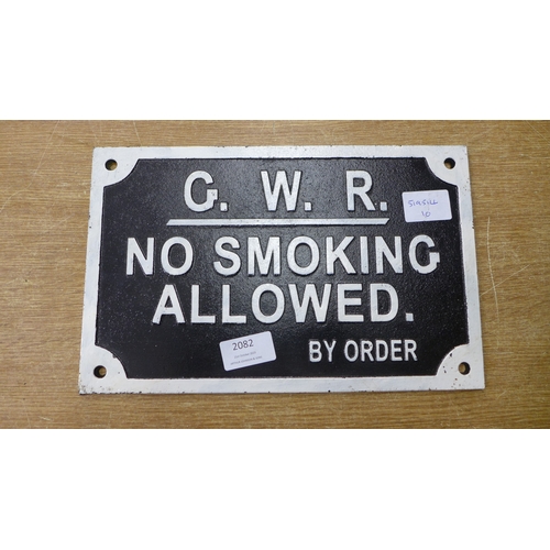 2082 - A GWR 'No Smoking Allowed' sign