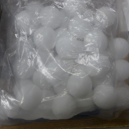 2114 - A bag of ping pong balls, Cole and mason herb keeper, box of replacement Samsung compatible remotes,... 