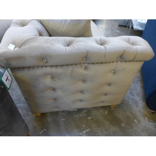 1313 - A Newport brushed gold buttoned velvet three and two seater sofa * This lot is subject to VAT