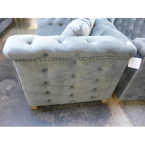 1315 - A Newport grey buttoned velvet three and two seater sofa * This lot is subject to VAT