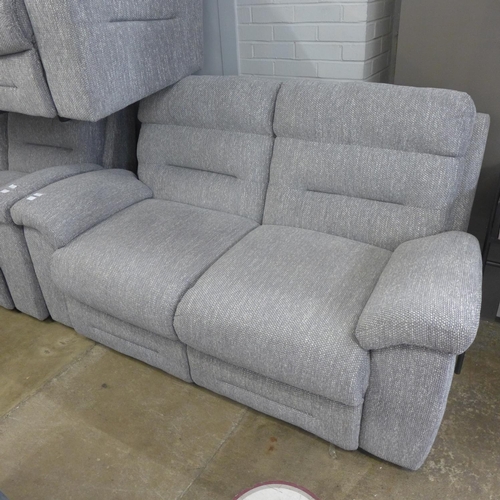 1410 - A grey flecked textured weave upholstered two seater sofa