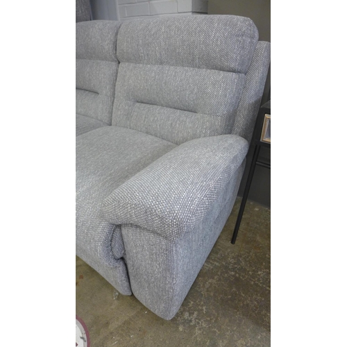 1410 - A grey flecked textured weave upholstered two seater sofa