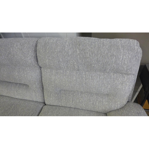 1410 - A grey flecked textured weave upholstered two seater sofa