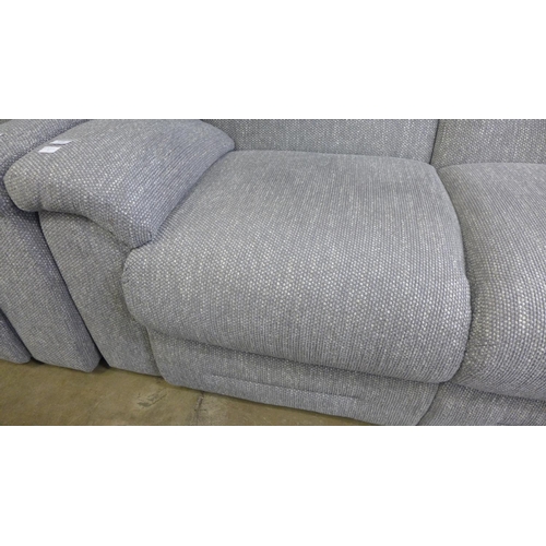 1410 - A grey flecked textured weave upholstered two seater sofa