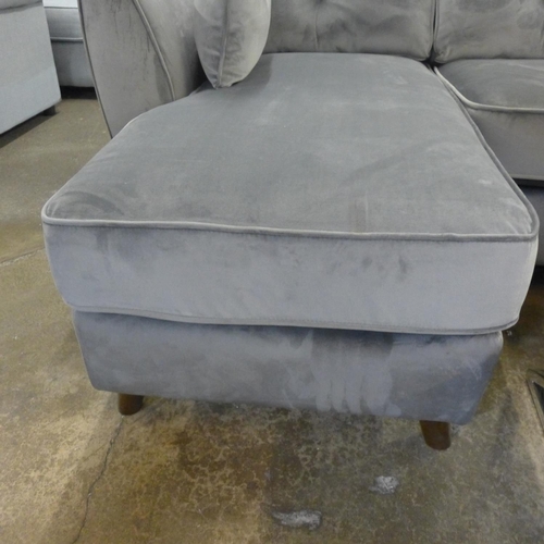 1467 - A Hoxton grey velvet L shaped sofa RRP £919