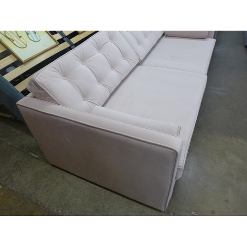 1473 - A pink velvet metal action oversized sofa bed