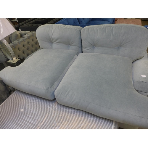 1499 - A light teal metal action sofa bed RRP £849 for standard two seater sofa