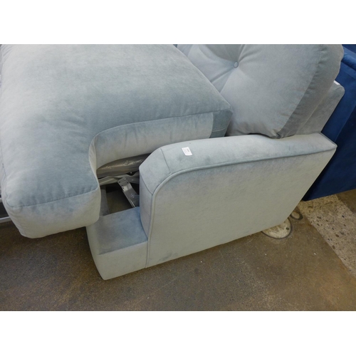 1499 - A light teal metal action sofa bed RRP £849 for standard two seater sofa