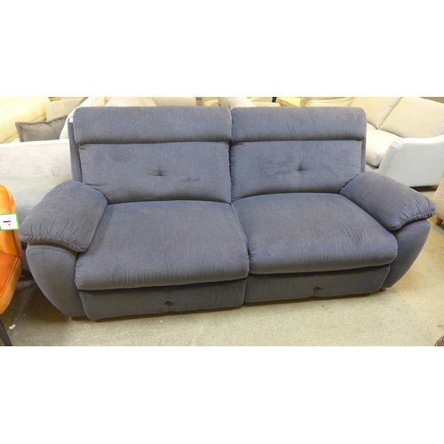 1515 - A midnight blue upholstered dual electric reclining sofa RRP £1799