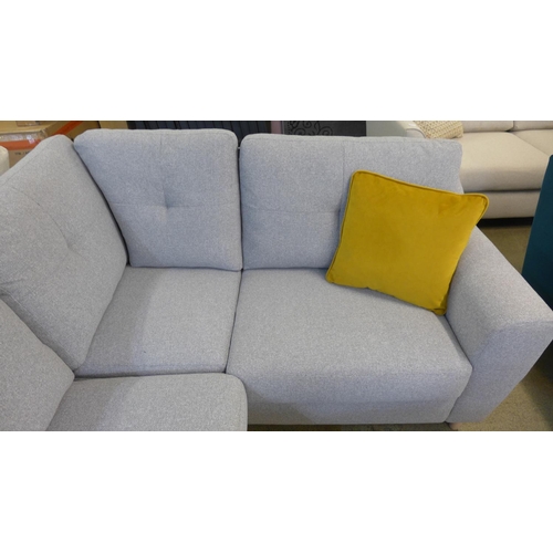 1526 - A grey upholstered corner sofa