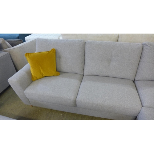 1526 - A grey upholstered corner sofa