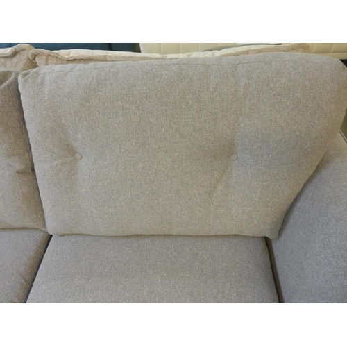 1527 - A grey upholstered three seater sofa