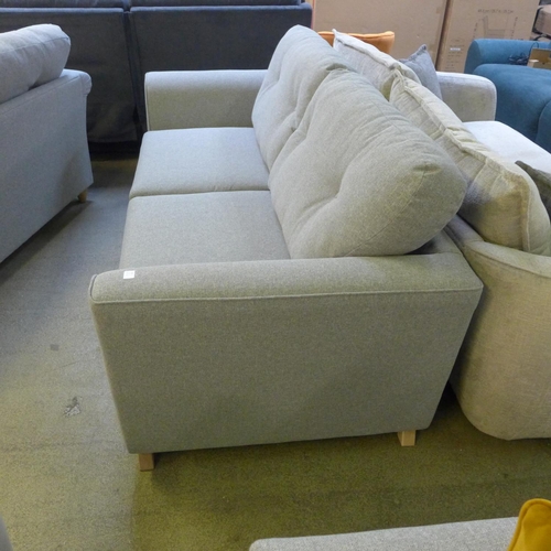 1527 - A grey upholstered three seater sofa