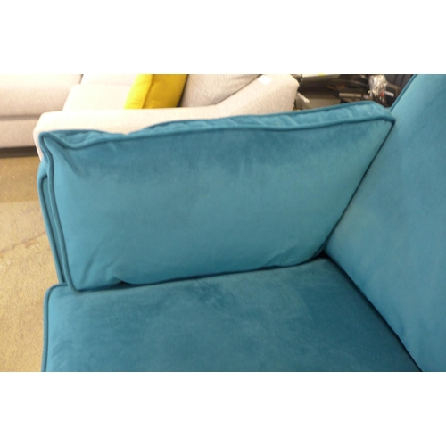 1532 - A Barker and Stonehouse teal velvet two seater sofa RRP £1035