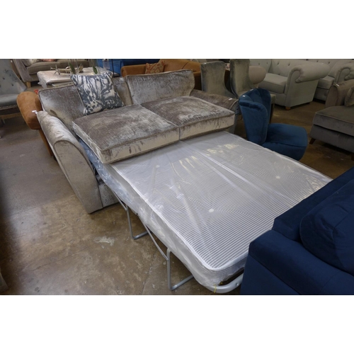 1533 - A mink velvet metal action sofa bed