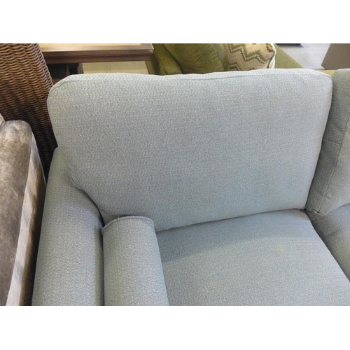 1534 - A duck egg blue upholstered three seater sifa