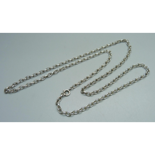 1002 - A silver neck chain, 25g, 77cm