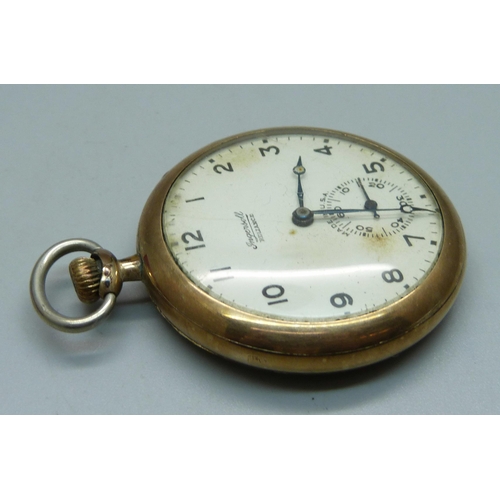 1020 - A vintage Ingersoll Reliance gold plated pocket watch