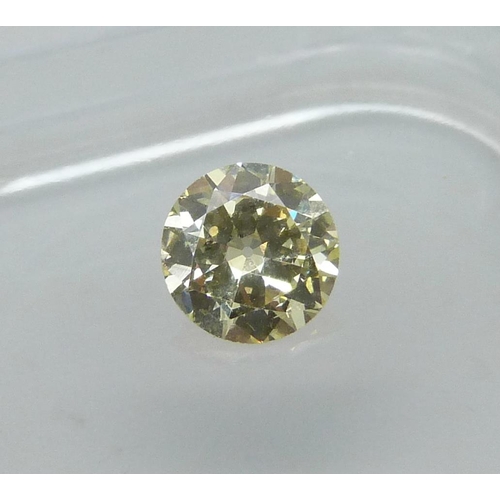 1021 - An unmounted diamond with AnchorCert Gem Lab diamond report, 1.36 carat weight, round brilliant fanc... 