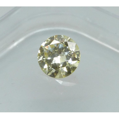 1021 - An unmounted diamond with AnchorCert Gem Lab diamond report, 1.36 carat weight, round brilliant fanc... 