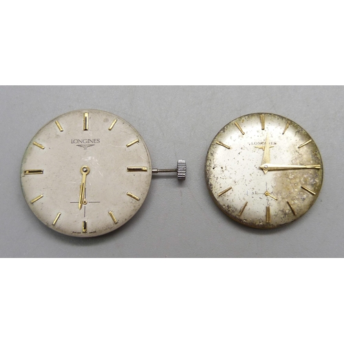 1052 - Two gentleman's Longines wristwatch movements