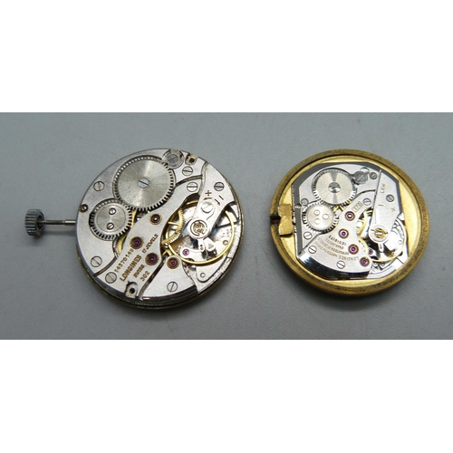 1052 - Two gentleman's Longines wristwatch movements