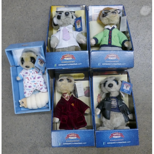 1057 - A Collection of Meerkat toys with certificates, boxed (5) **PLEASE NOTE THIS LOT IS NOT ELIGIBLE FOR... 