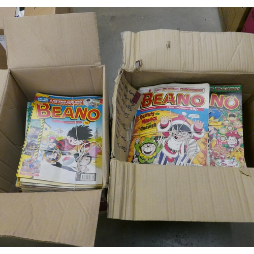 1069 - Two boxes of Beano Comics, Aug 1995 to July 1995, two missing **PLEASE NOTE THIS LOT IS NOT ELIGIBLE... 