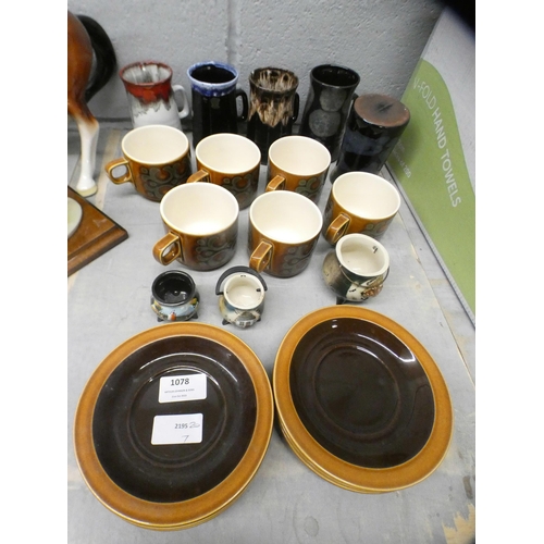 1078 - A collection of Hornsea and five studio pottery mugs, etc. **PLEASE NOTE THIS LOT IS NOT ELIGIBLE FO... 