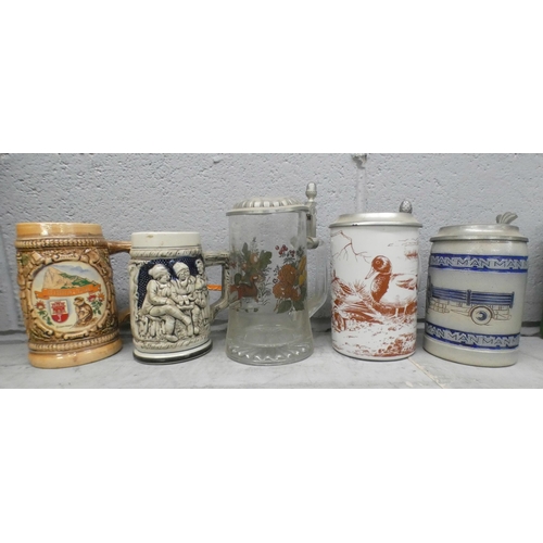 1093 - A collection of thirteen tankards and steins **PLEASE NOTE THIS LOT IS NOT ELIGIBLE FOR POSTING AND ... 